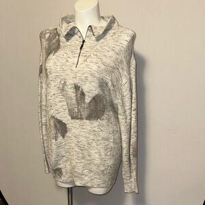 RD Style Light Gray Quarter-Zip Women's Sweater